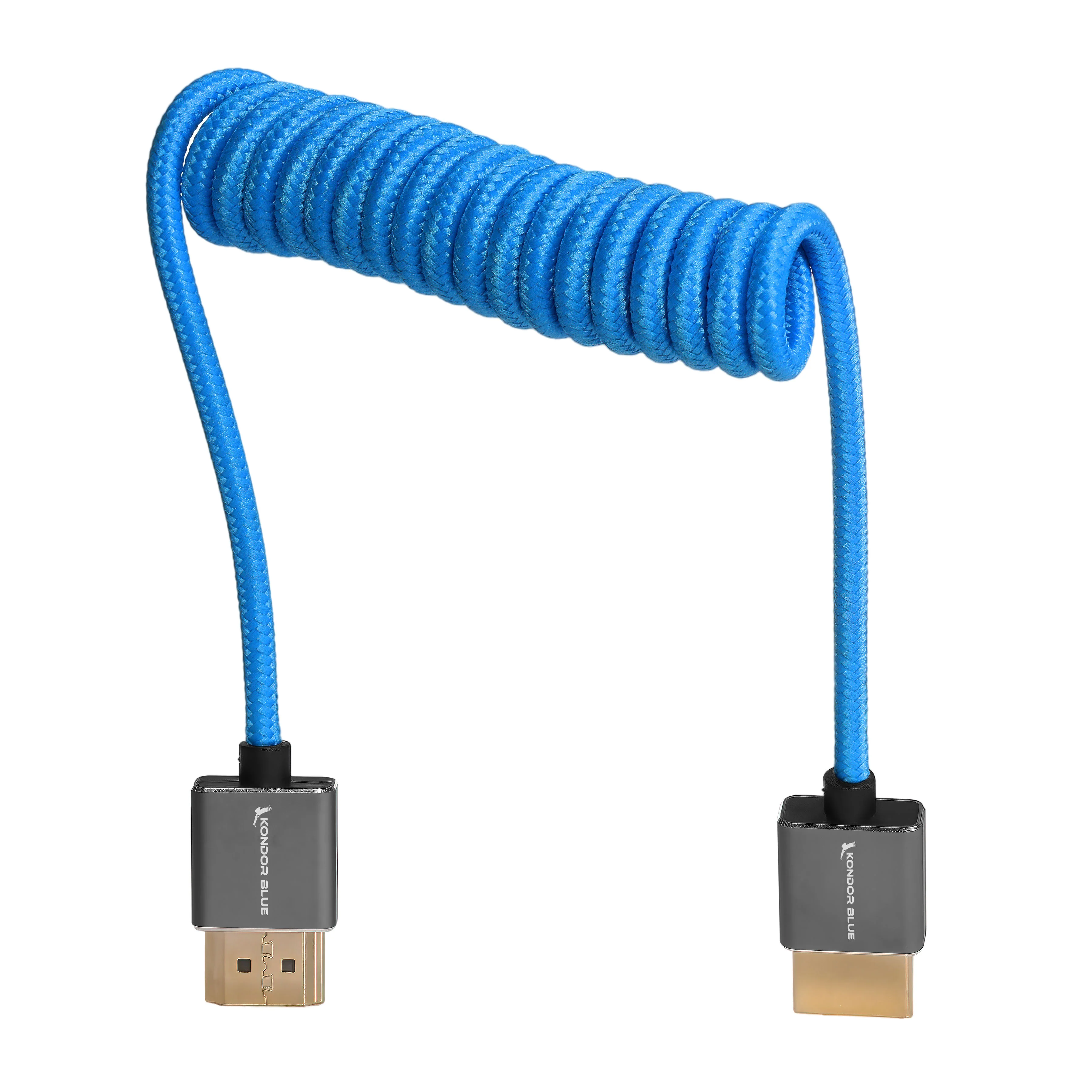 Full HDMI Cable for On-Camera Monitors 12"-24" Braided Coiled - Image 4