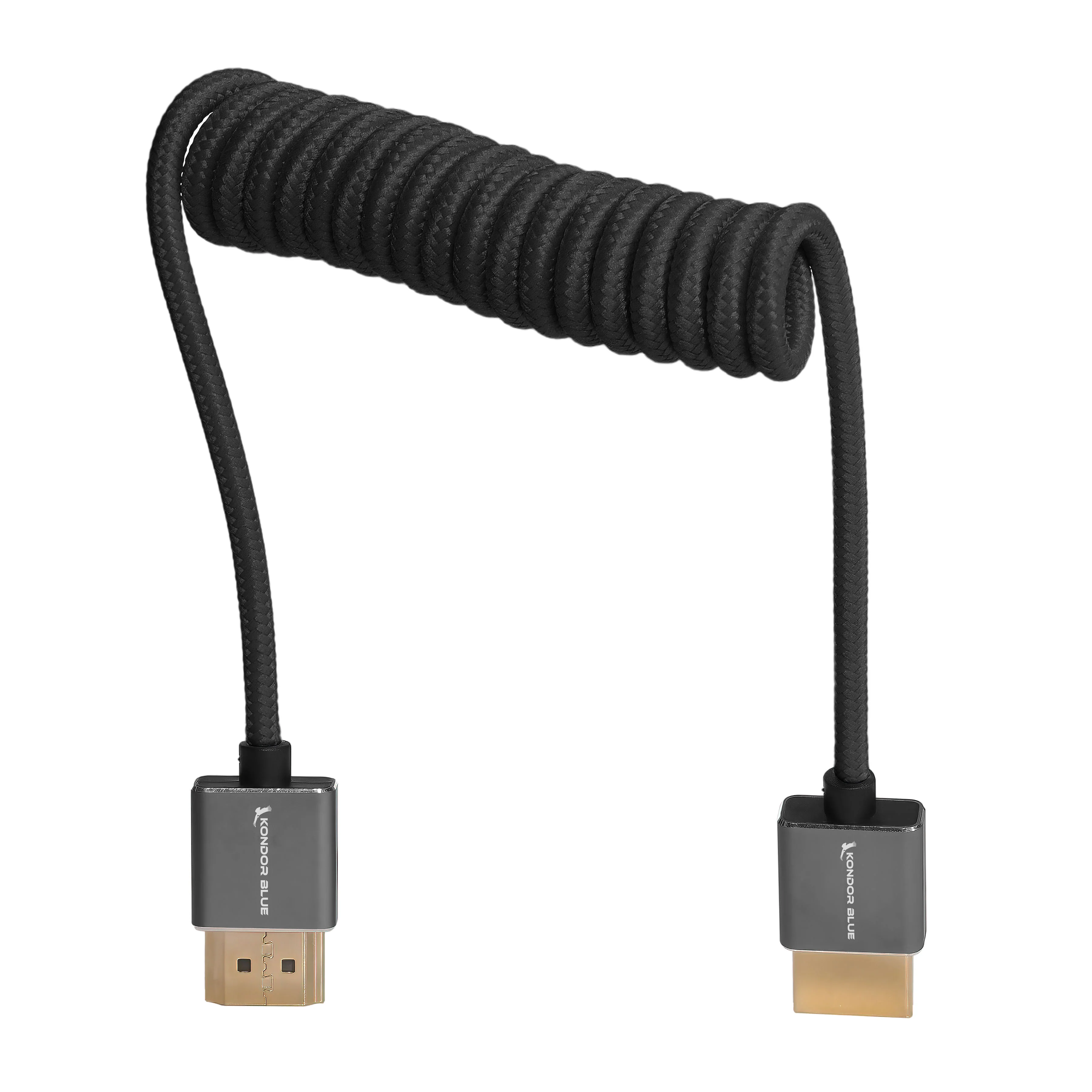 Full HDMI Cable for On-Camera Monitors 12"-24" Braided Coiled - Image 7