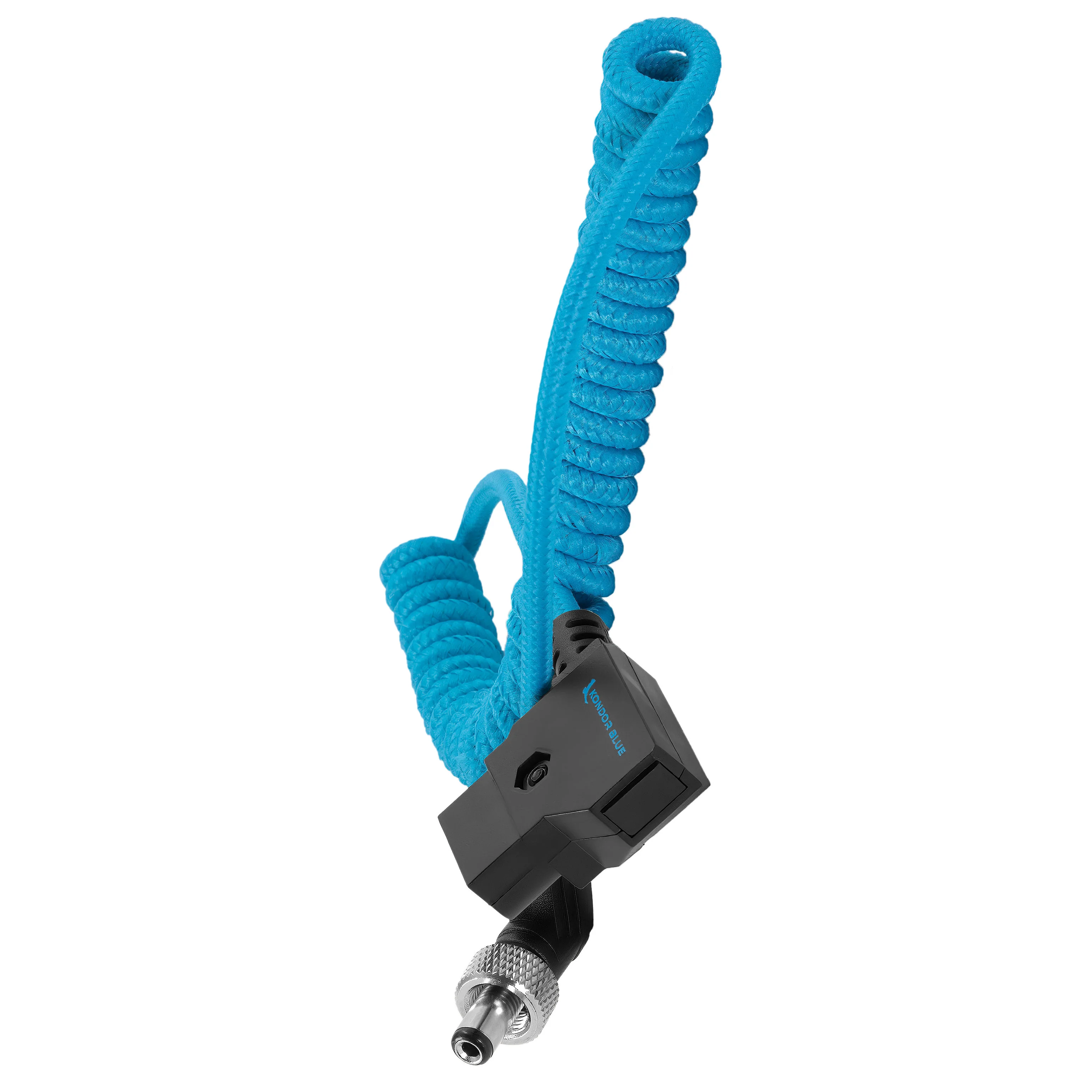 Coiled D-Tap to Locking DC 2.1mm Right Angle Cable - Image 3