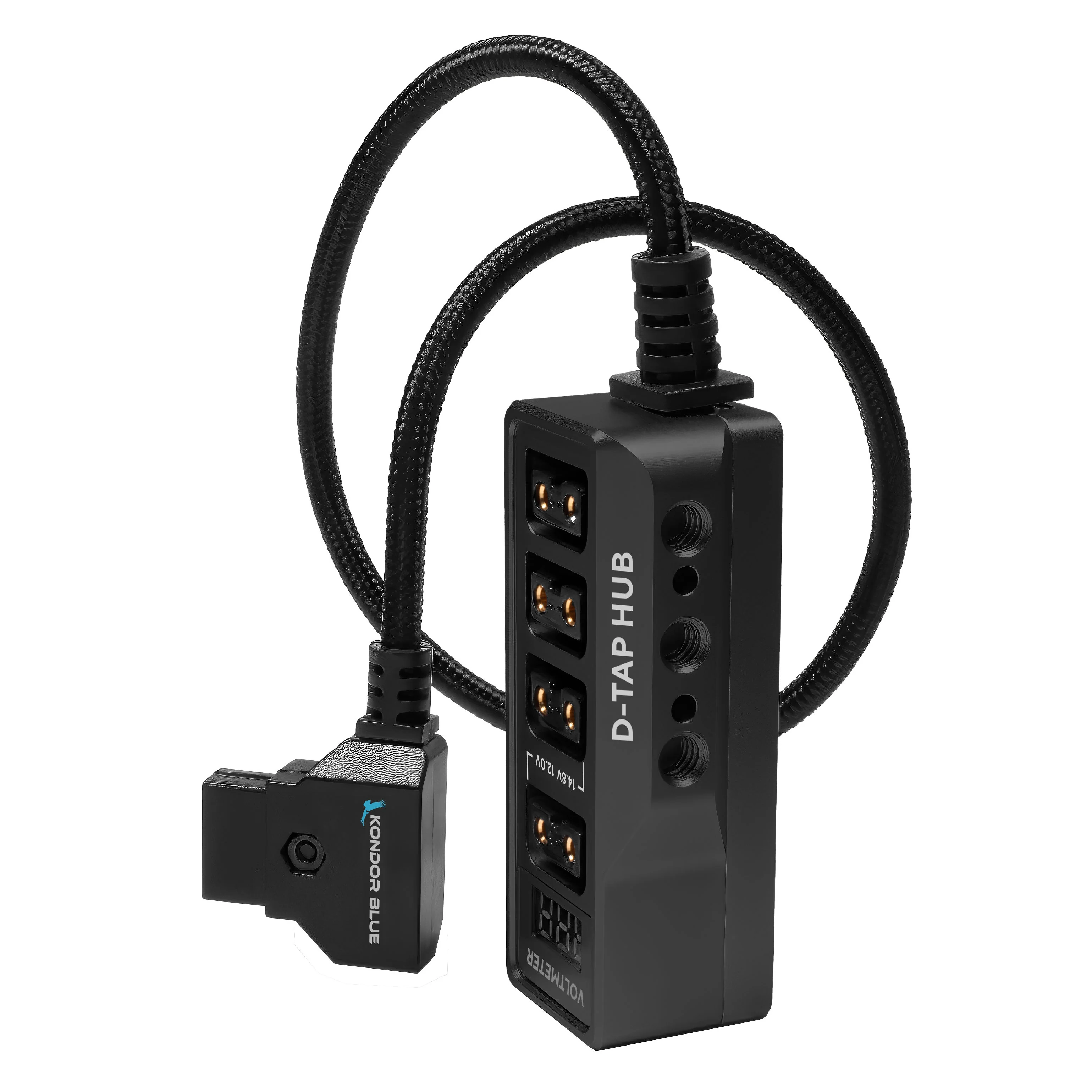 12V Metal D-Tap Hub Voltmeter 4 Way Port Power Tap Splitter (1/4”-20 Threads) - Image 6