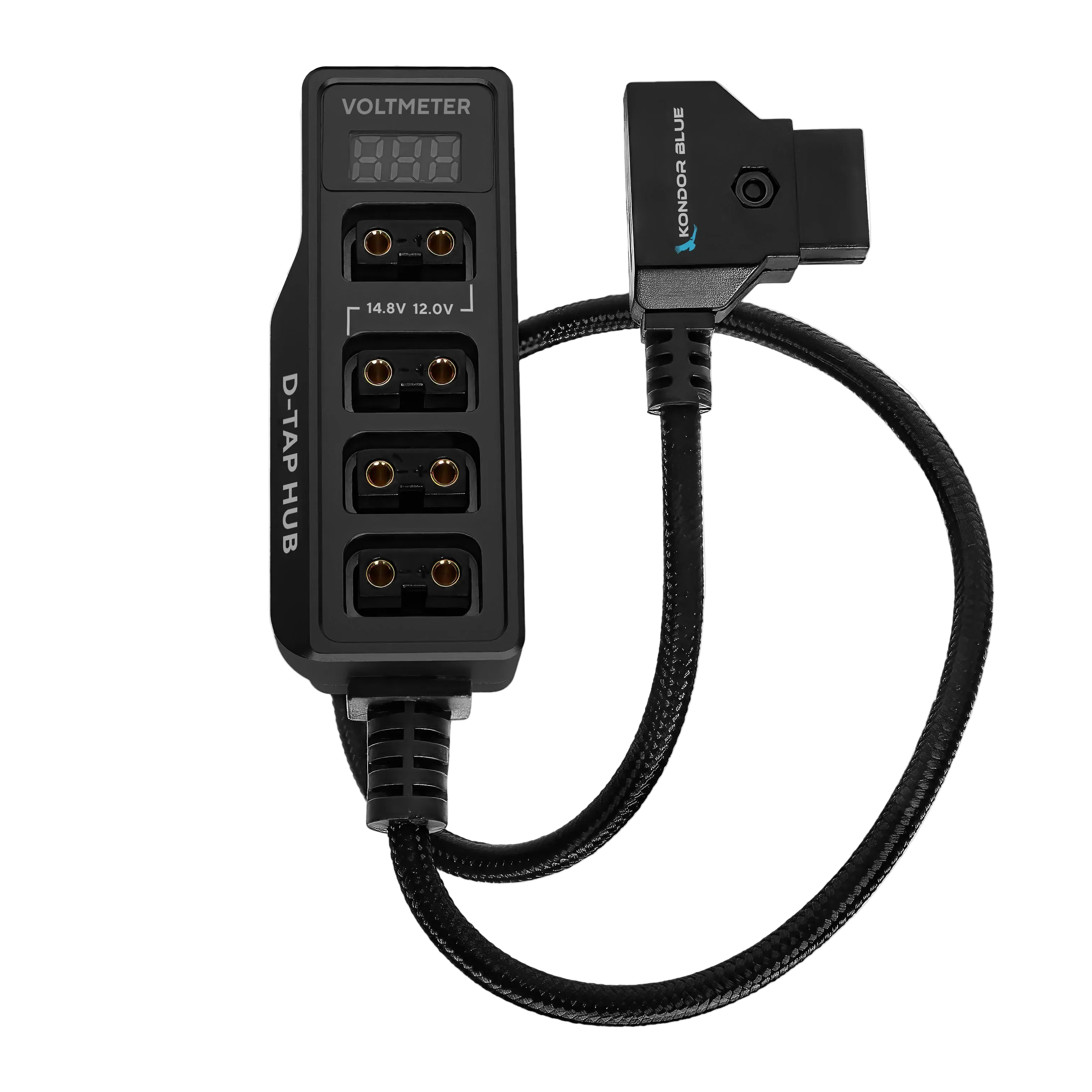 12V Metal D-Tap Hub Voltmeter 4 Way Port Power Tap Splitter (1/4”-20 Threads) - Image 8