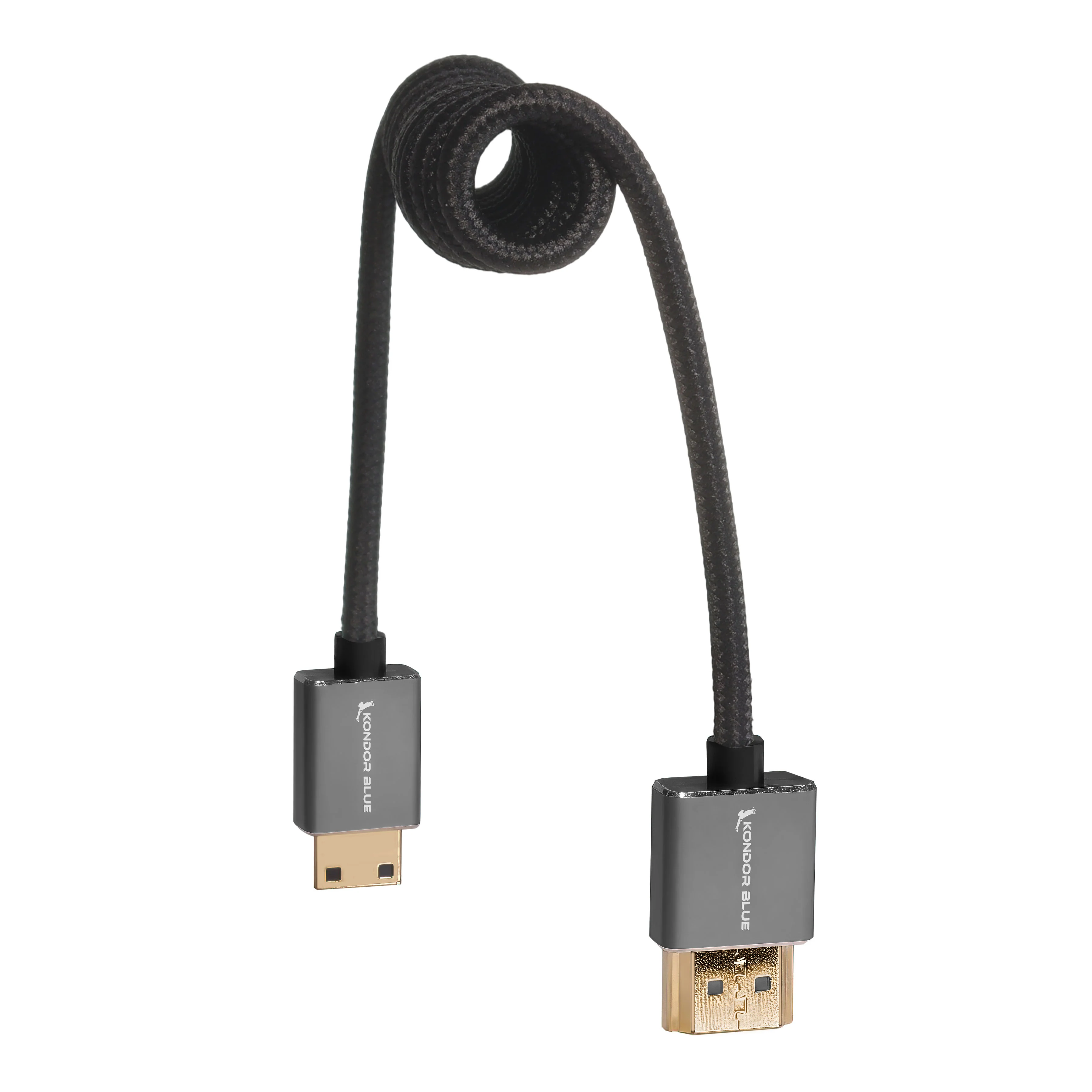Mini HDMI to Full HDMI Cable 12"-24" Braided Coiled - Image 6