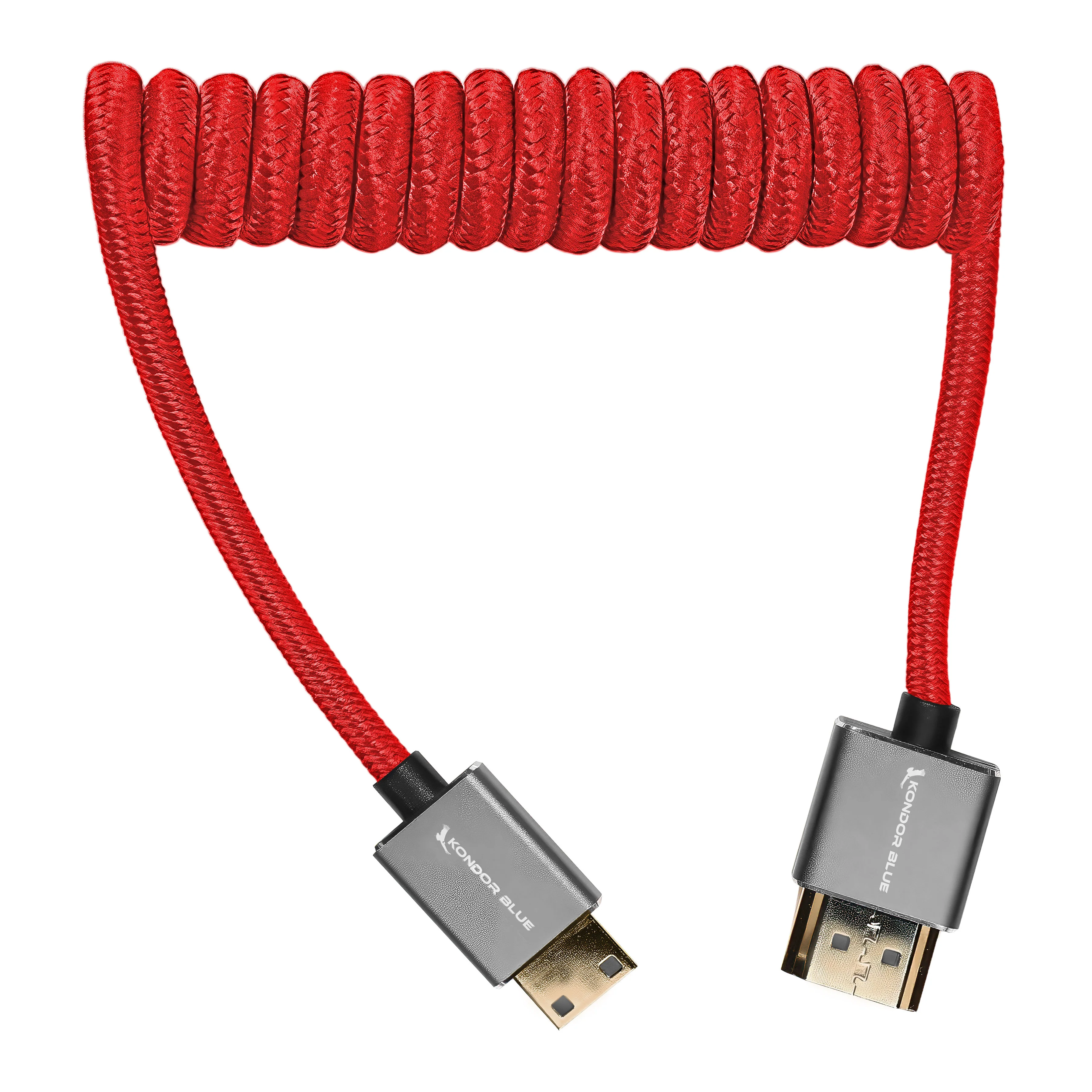 Mini HDMI to Full HDMI Cable 12"-24" Braided Coiled - Image 8